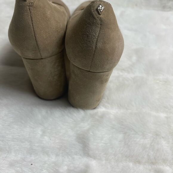 Sam Edelman Junie suede Khaki slip on block heels round toe size 9.5 - Picture 4 of 10